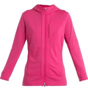Icebreaker Merino Wool Zip Hoodie Pink Size M NWT
